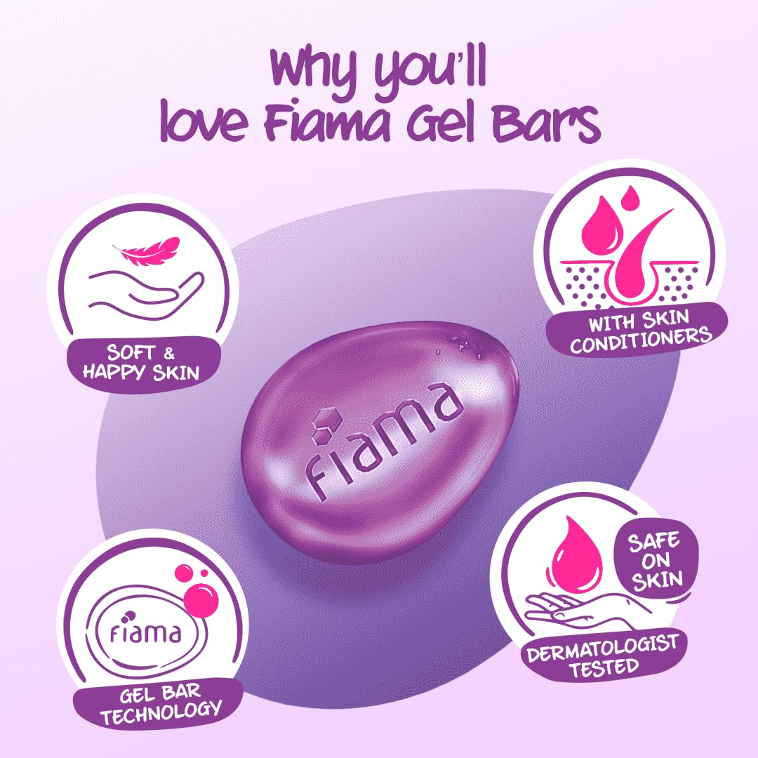 Fiama Gel Bathing Bar Mega Celebration Pack, With 8 Unique Gel Bars & Skin Conditioners For Moisturized Skin, 125g Soap (Pack Of 8)