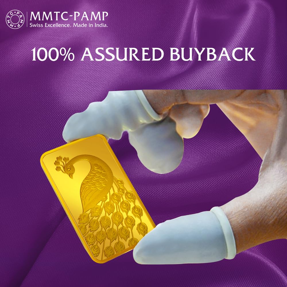 24K (999.9+) Purest Peacock Gold Bar, 10 Gram Gold Coin, LBMA Certified