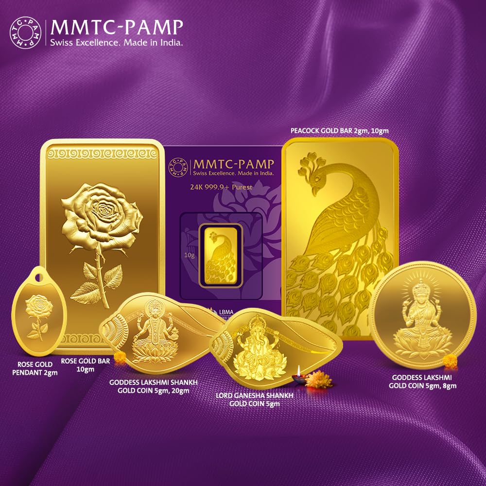 24K (999.9+) Purest Peacock Gold Bar, 10 Gram Gold Coin, LBMA Certified