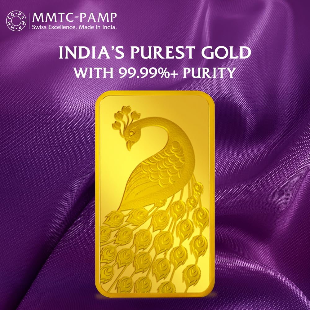24K (999.9+) Purest Peacock Gold Bar, 10 Gram Gold Coin, LBMA Certified
