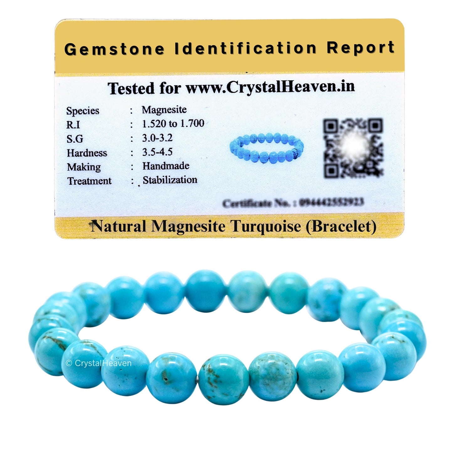 Crystal Heaven Stabilized Turquoise Bracelet for Women Men with Healing Crystal and Reiki Stone - Beautiful Gemstone Beaded Bracelet for Balance, Harmony & Positive Energy