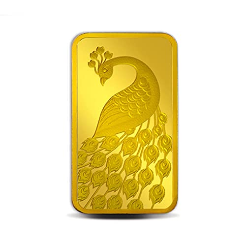 24K (999.9+) Purest Peacock Gold Bar, 10 Gram Gold Coin, LBMA Certified