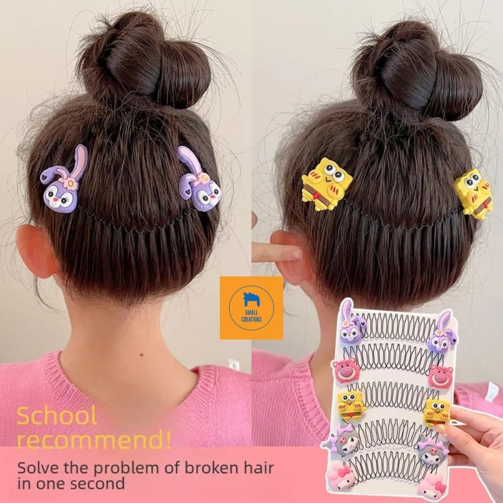 Diversa Cartoon Animal Design Hair Clips for Kids & Girls, Invisible Comb Hair Barrette, Non-slip Comb Style Hair Clip, Invisible Hair Holder Clips, Pack of 5 (1)