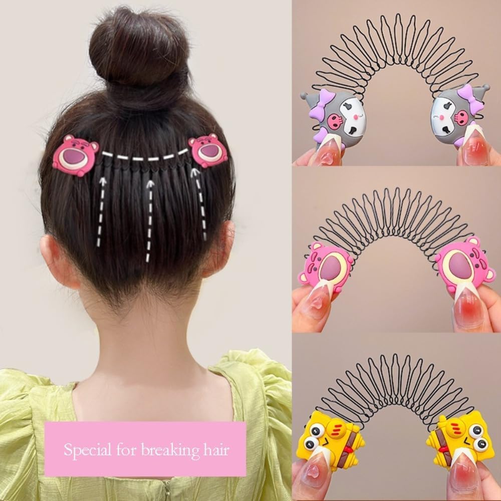 Diversa Cartoon Animal Design Hair Clips for Kids & Girls, Invisible Comb Hair Barrette, Non-slip Comb Style Hair Clip, Invisible Hair Holder Clips, Pack of 5 (1)