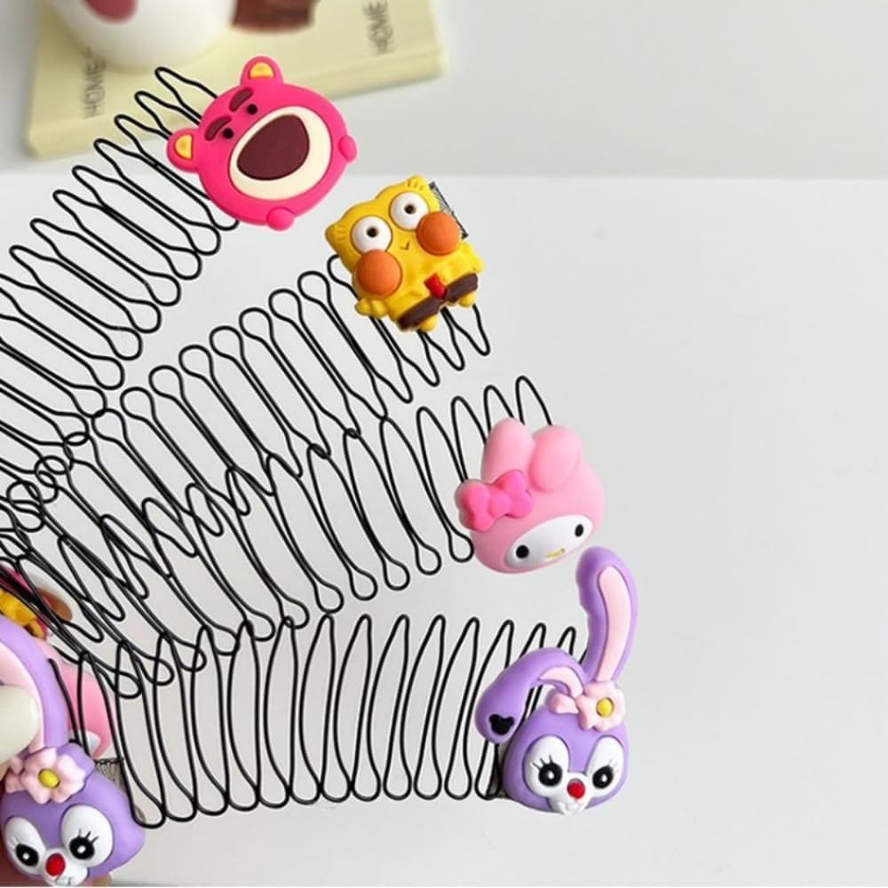 Diversa Cartoon Animal Design Hair Clips for Kids & Girls, Invisible Comb Hair Barrette, Non-slip Comb Style Hair Clip, Invisible Hair Holder Clips, Pack of 5 (1)