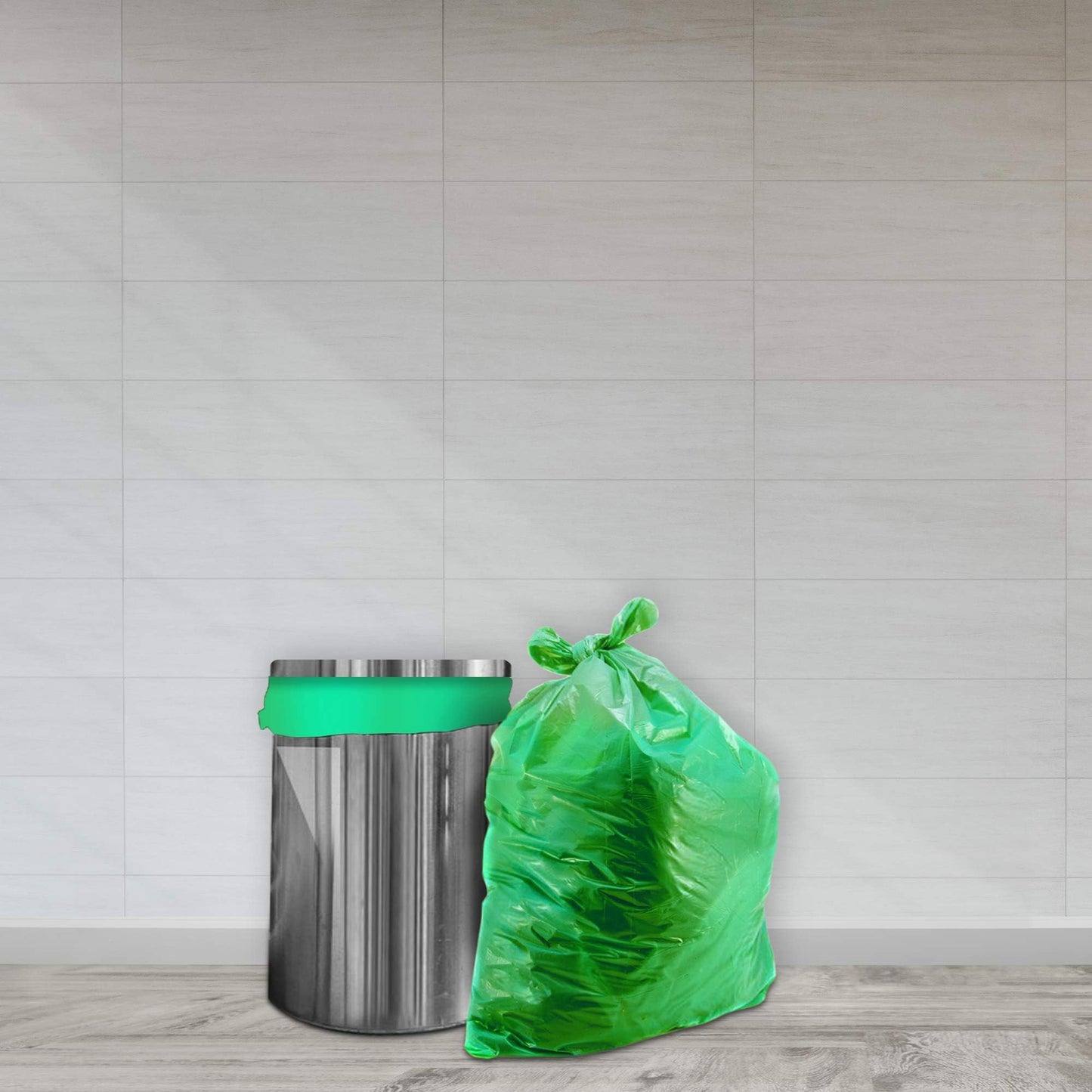 Amazon Brand - Presto! Garbage Bags | Medium | 180 Count | 30 Bags X 6 Rolls | 19 X 21 Inches | For Wet Waste | Green