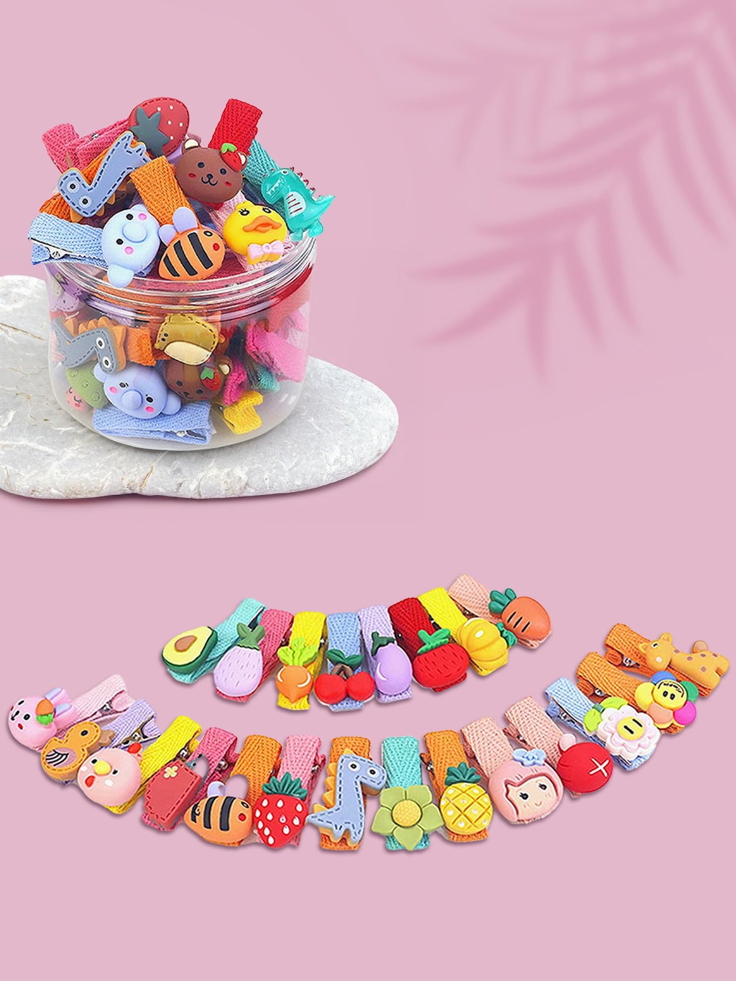Melbees by Yellow Chimes Hair Clips for Girls Kids Hair Clip Hair Accessories for Girls Set of 26 PCS Cute Animal Characters Hair Clips