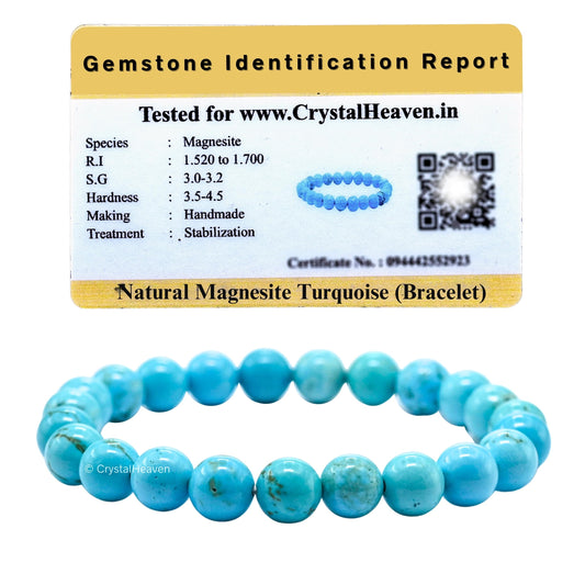 Crystal Heaven Stabilized Turquoise Bracelet for Women Men with Healing Crystal and Reiki Stone - Beautiful Gemstone Beaded Bracelet for Balance, Harmony & Positive Energy