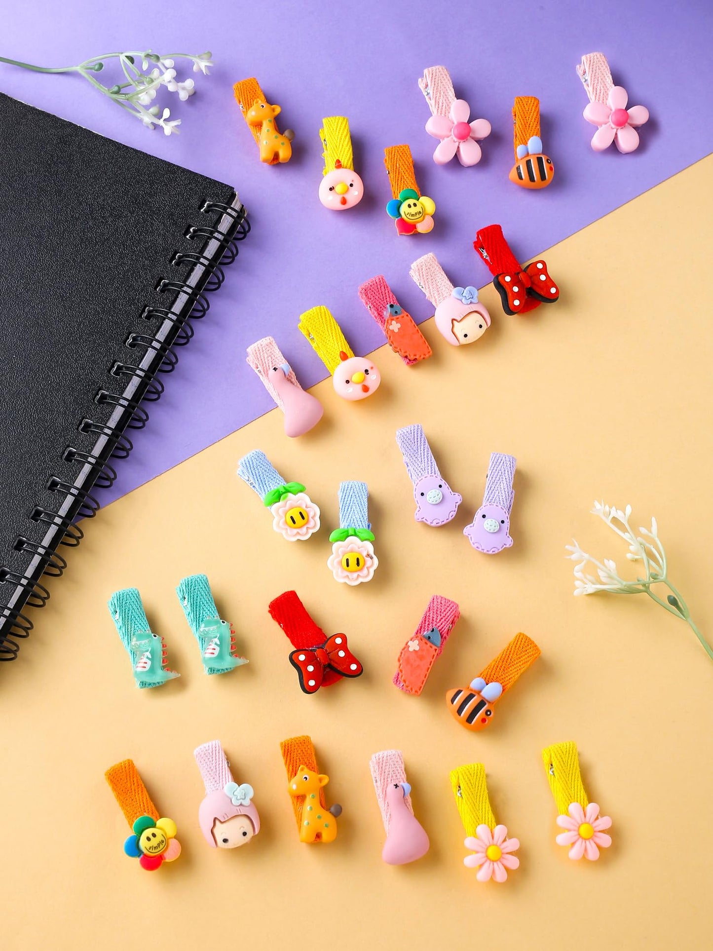 Melbees by Yellow Chimes Hair Clips for Girls Kids Hair Clip Hair Accessories for Girls Set of 26 PCS Cute Animal Characters Hair Clips